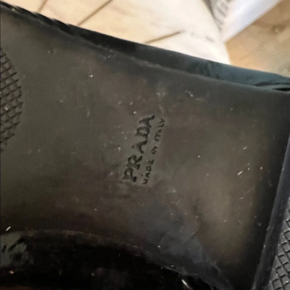 Prada Black, size 7.5 US, 38 EU, Patent Buckle Flats w/ Prada on buckle & COA - Picture 13 of 15